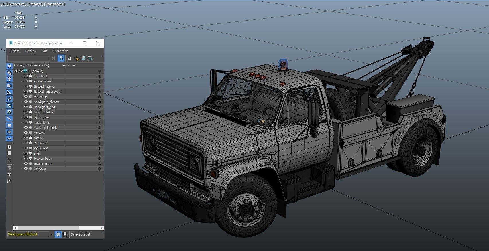 Holmes wrecker truck Low-poly 3D model_37