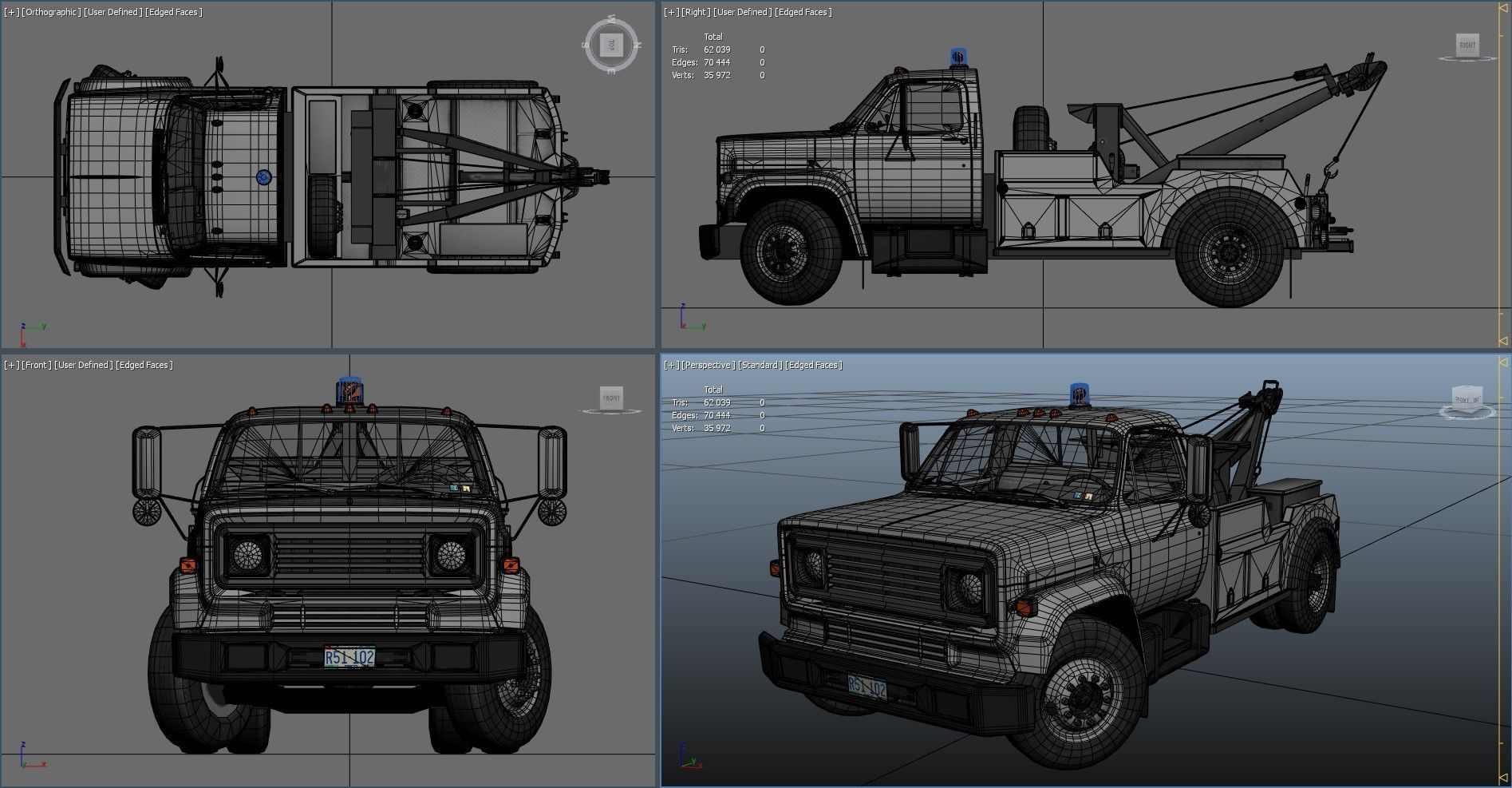 Holmes wrecker truck Low-poly 3D model_40
