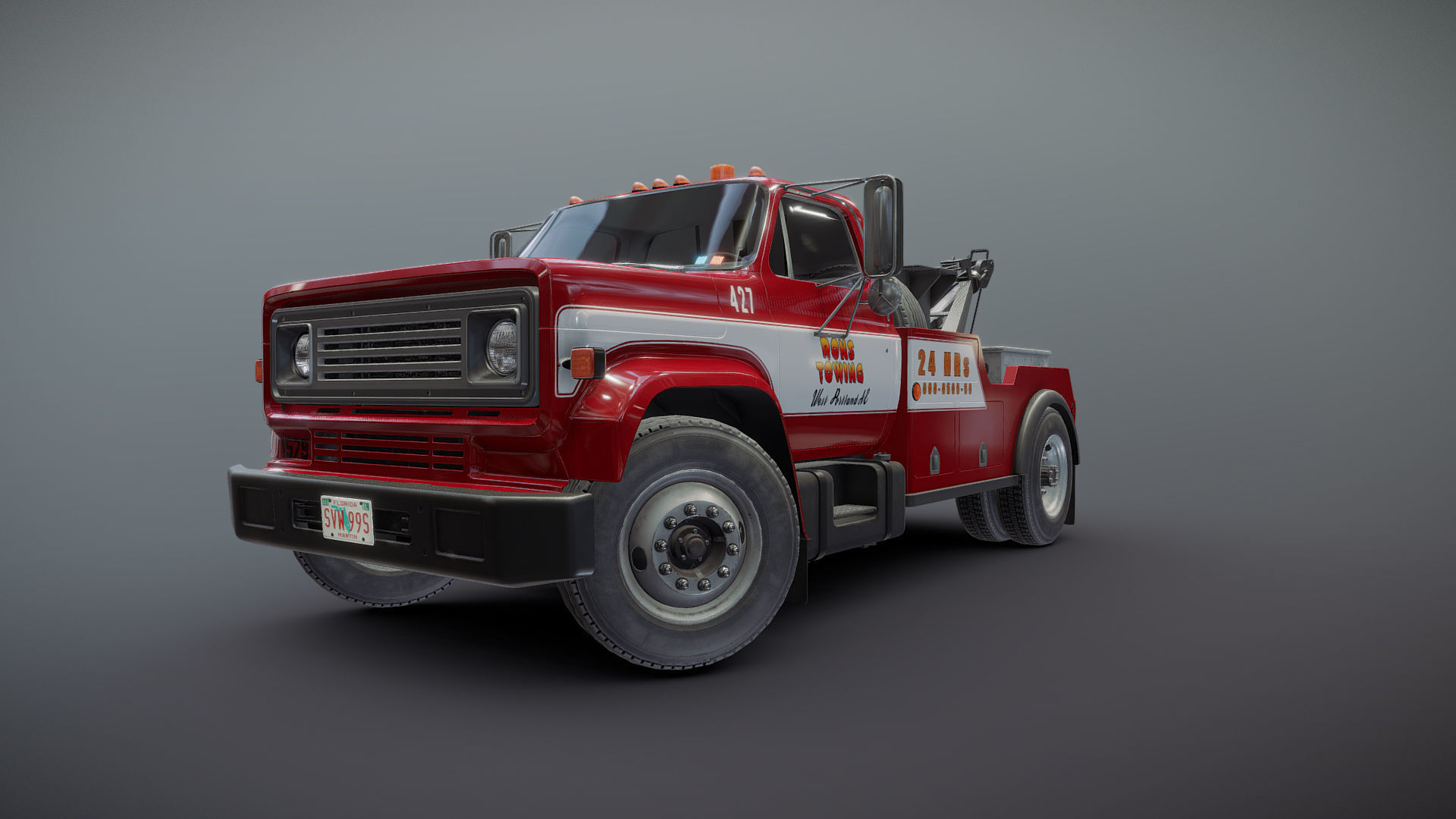 Holmes wrecker truck Low-poly 3D model_26