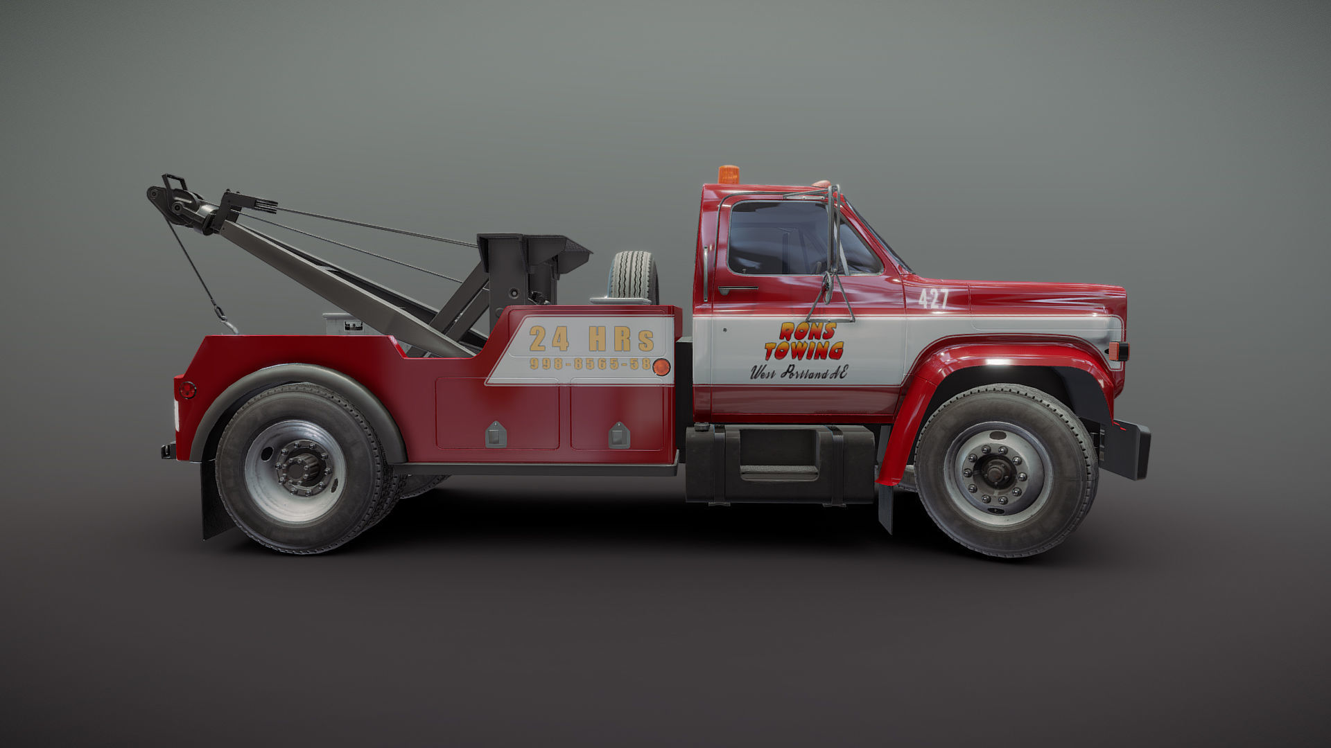 Holmes wrecker truck Low-poly 3D model_21