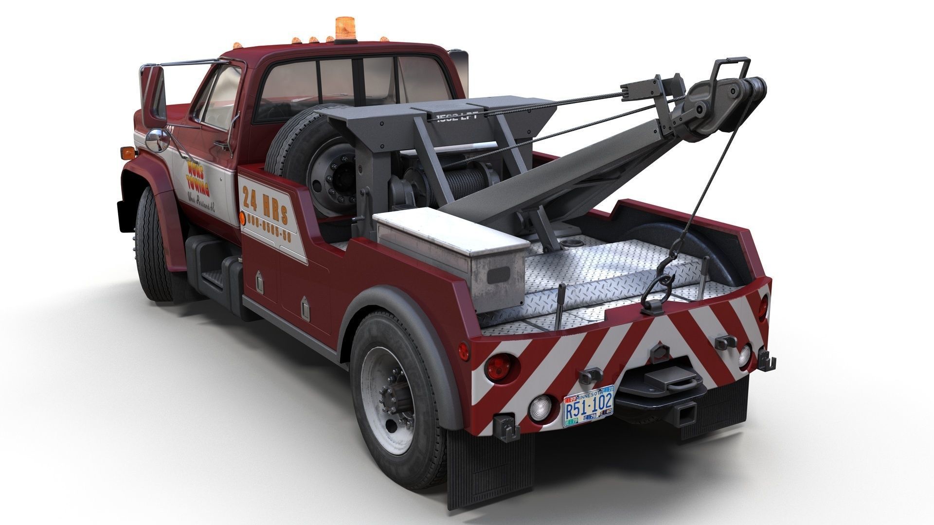 Holmes wrecker truck Low-poly 3D model_4