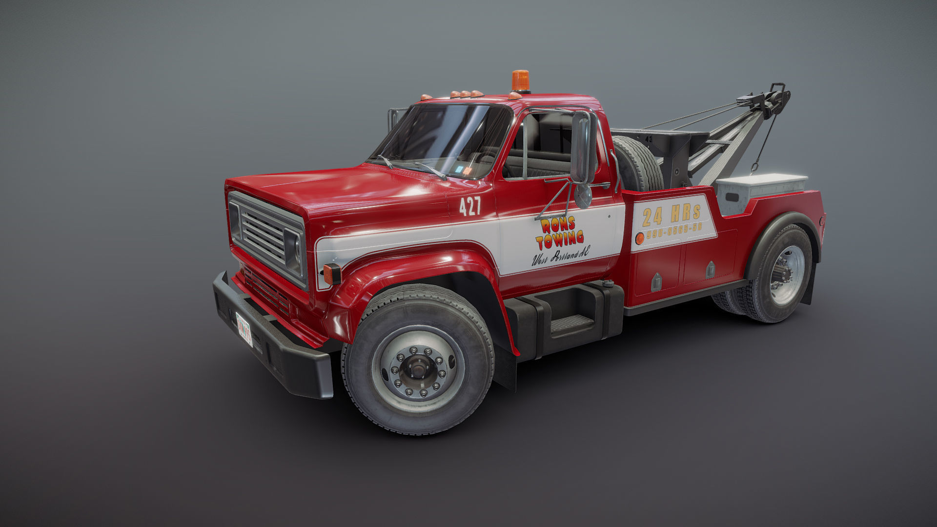 Holmes wrecker truck Low-poly 3D model_17