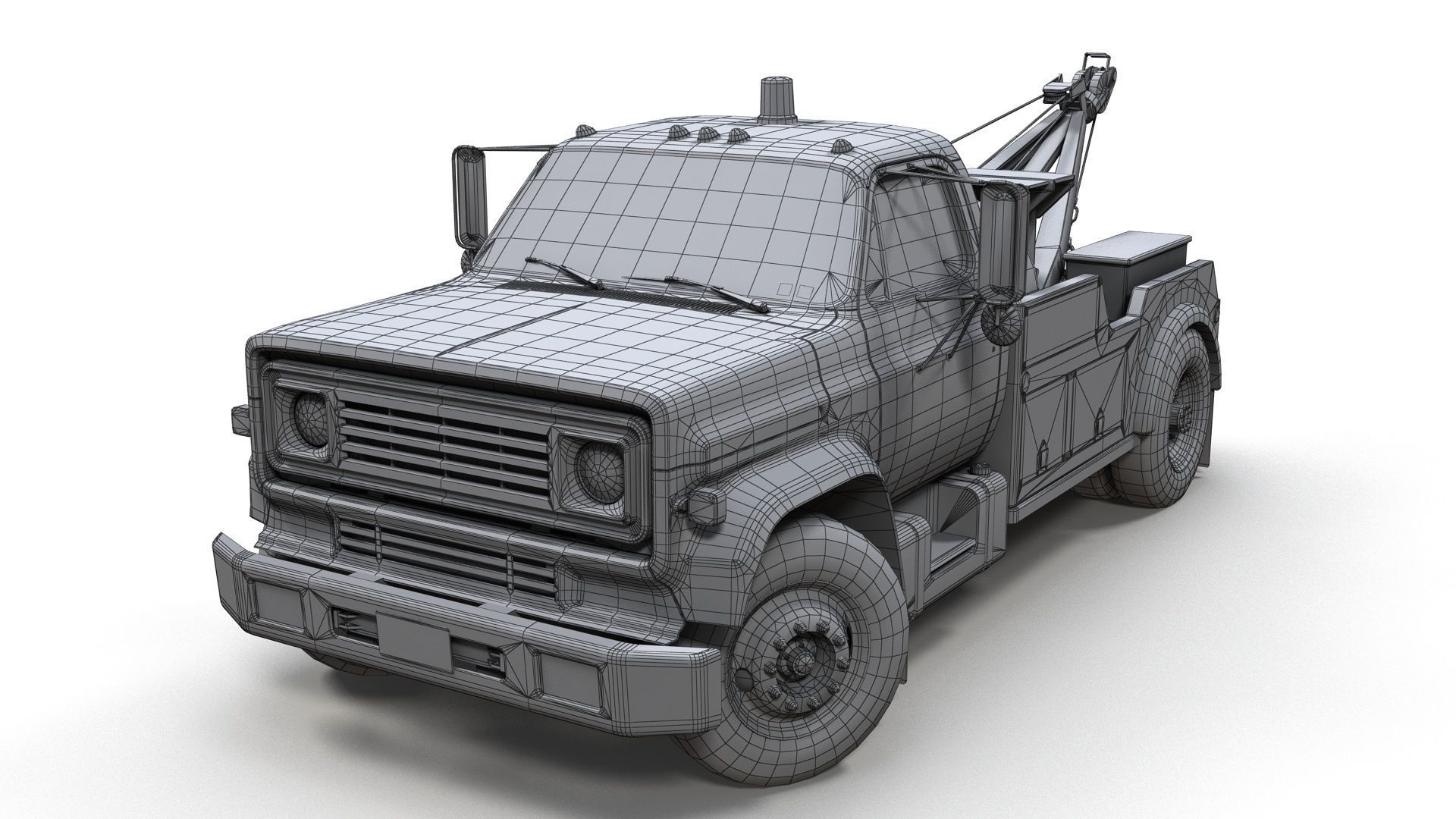 Holmes wrecker truck Low-poly 3D model_9