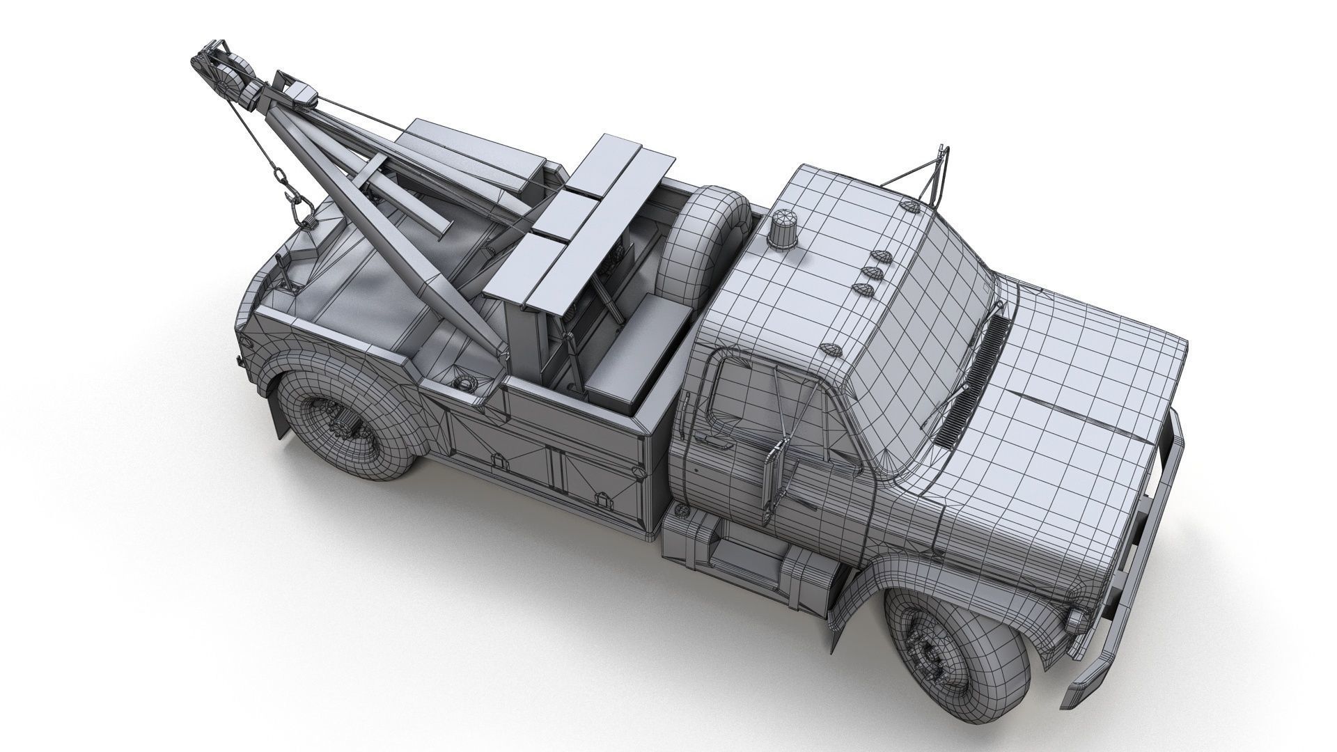 Holmes wrecker truck Low-poly 3D model_11