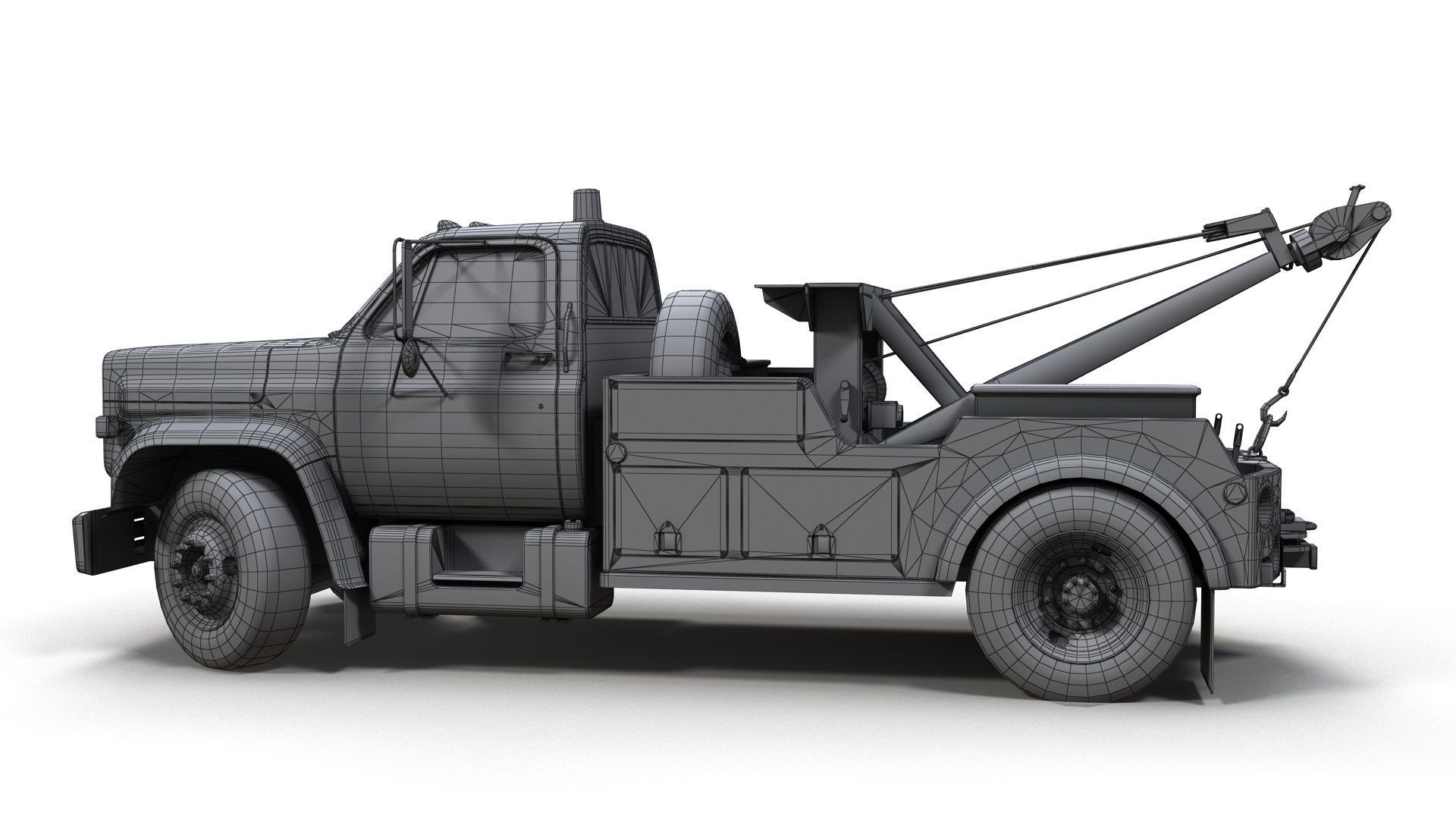 Holmes wrecker truck Low-poly 3D model_14
