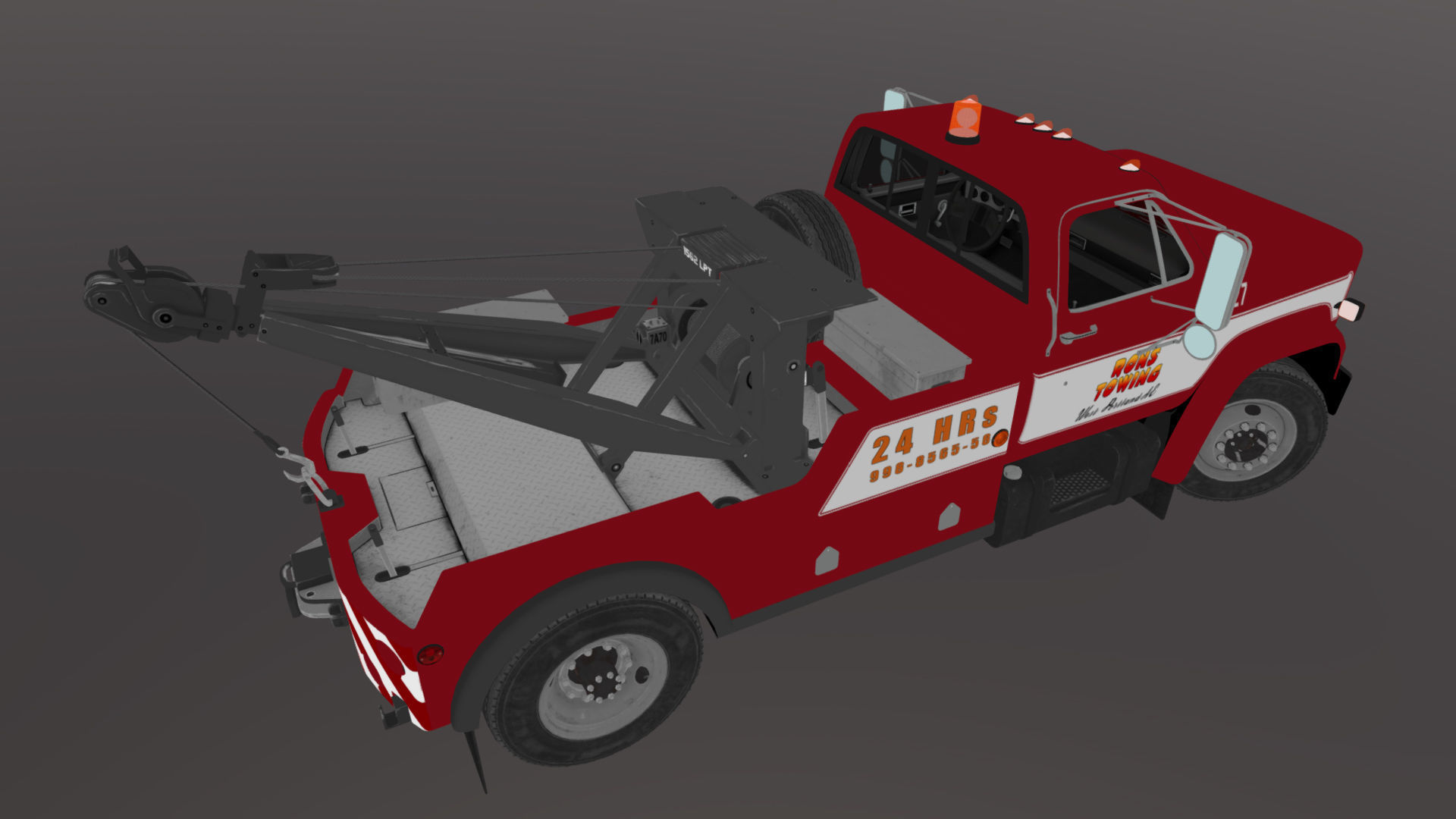 Holmes wrecker truck Low-poly 3D model_19