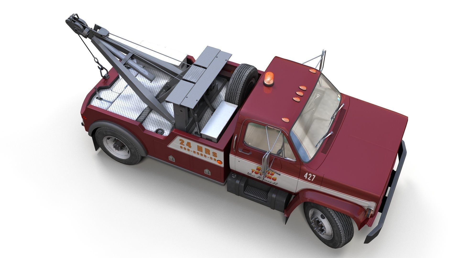 Holmes wrecker truck Low-poly 3D model_3