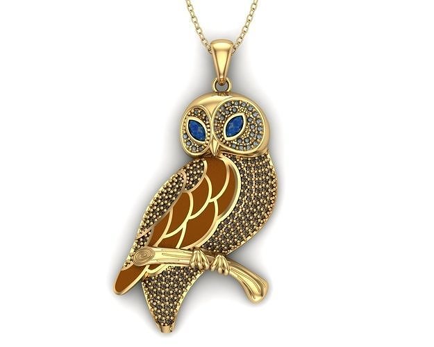 owl necklace 3D model