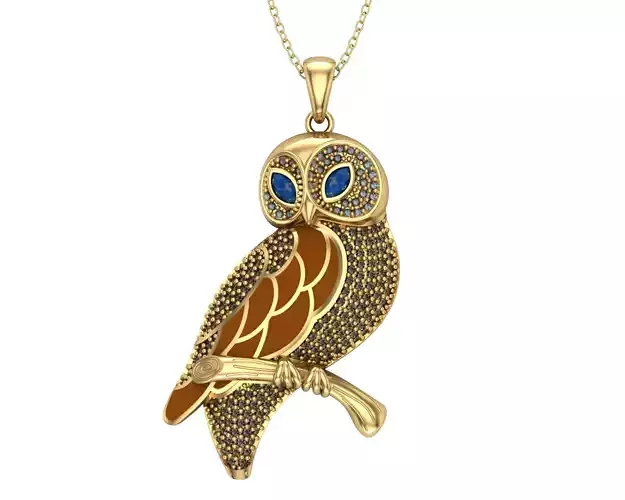 owl necklace 3D model