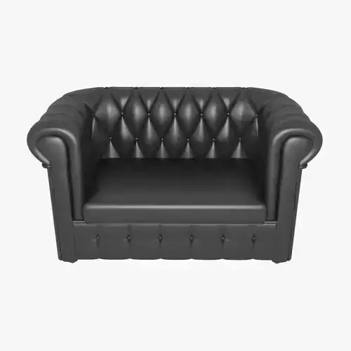 Chesterfield leather loveseat black