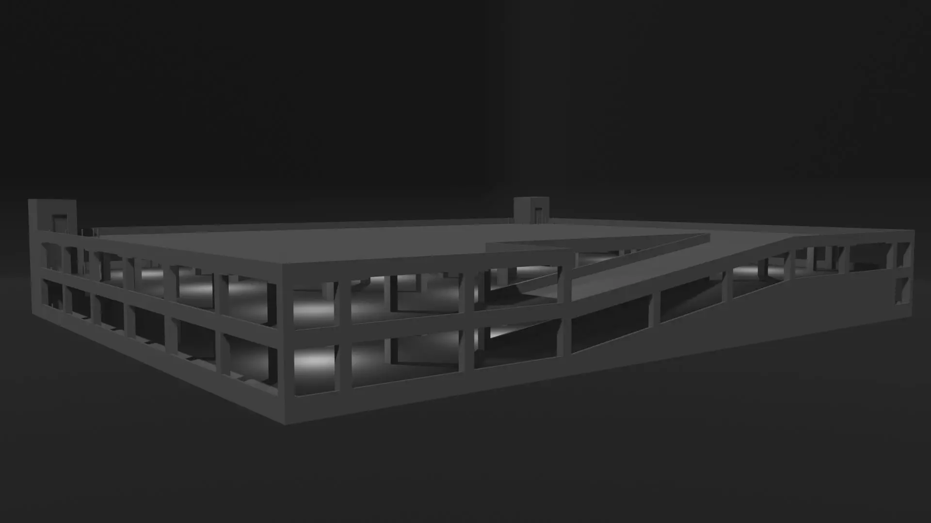 Parking Garage Low-poly 3D model_0