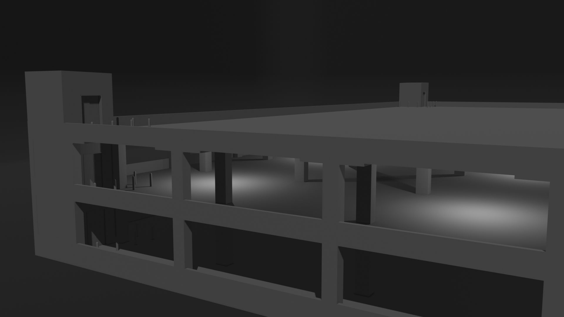 Parking Garage Low-poly 3D model_2