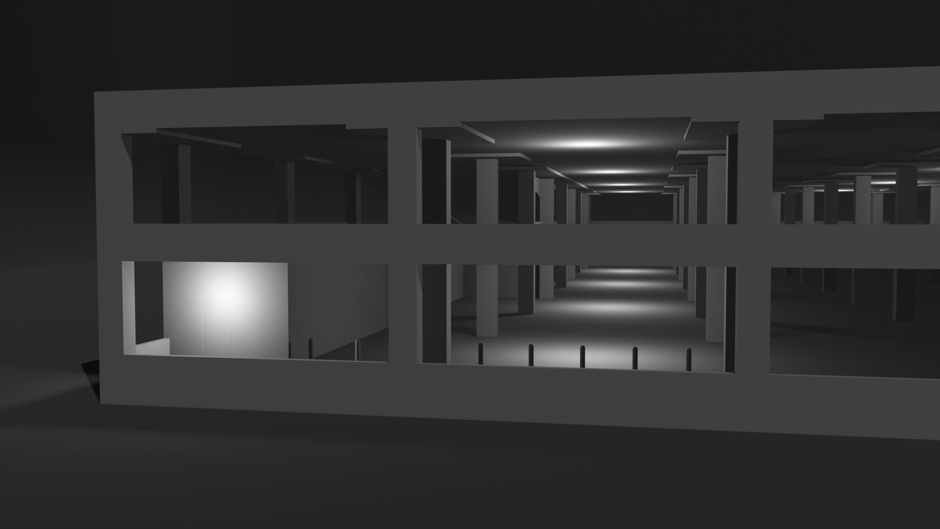 Parking Garage Low-poly 3D model_4
