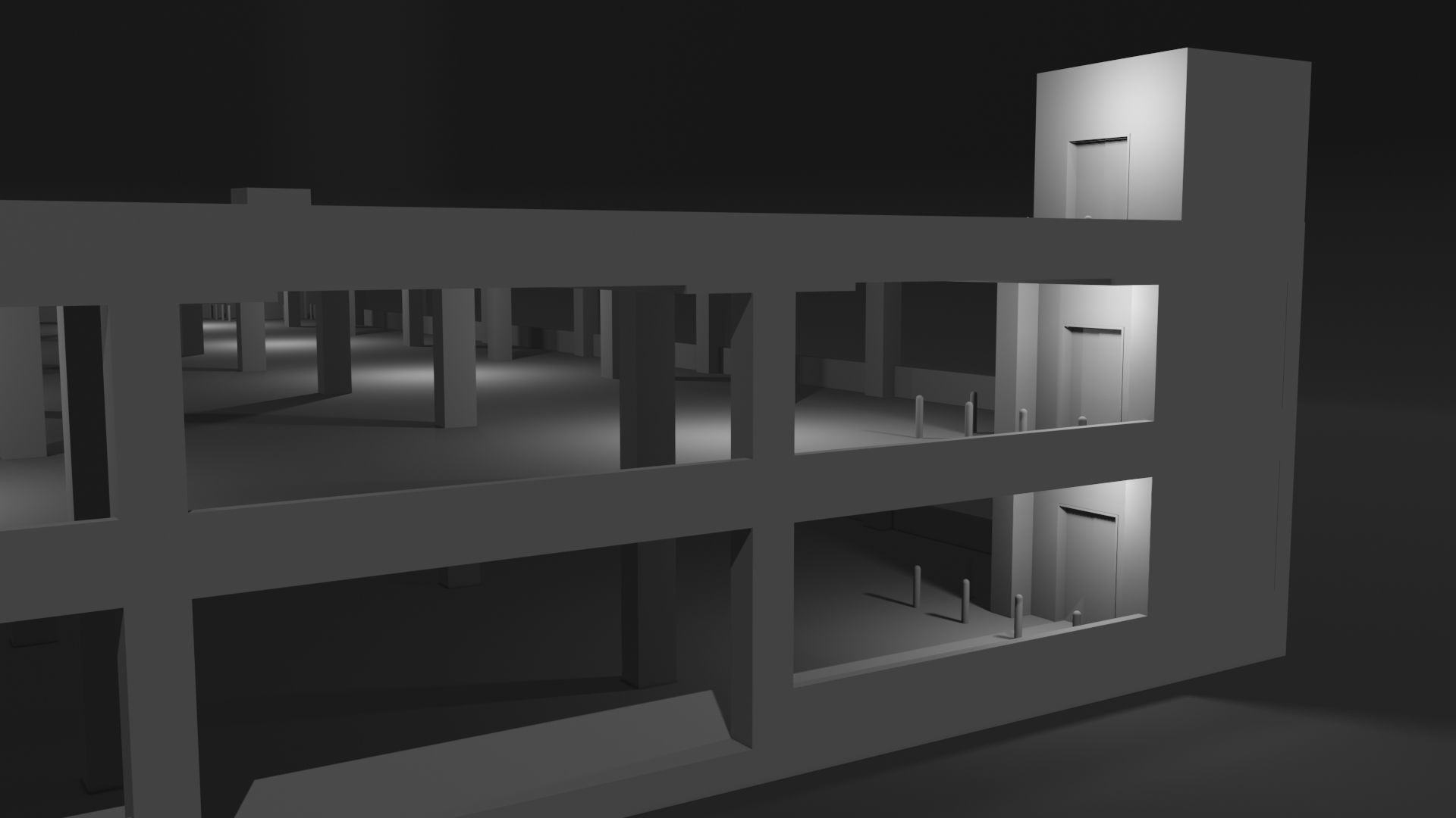 Parking Garage Low-poly 3D model_6