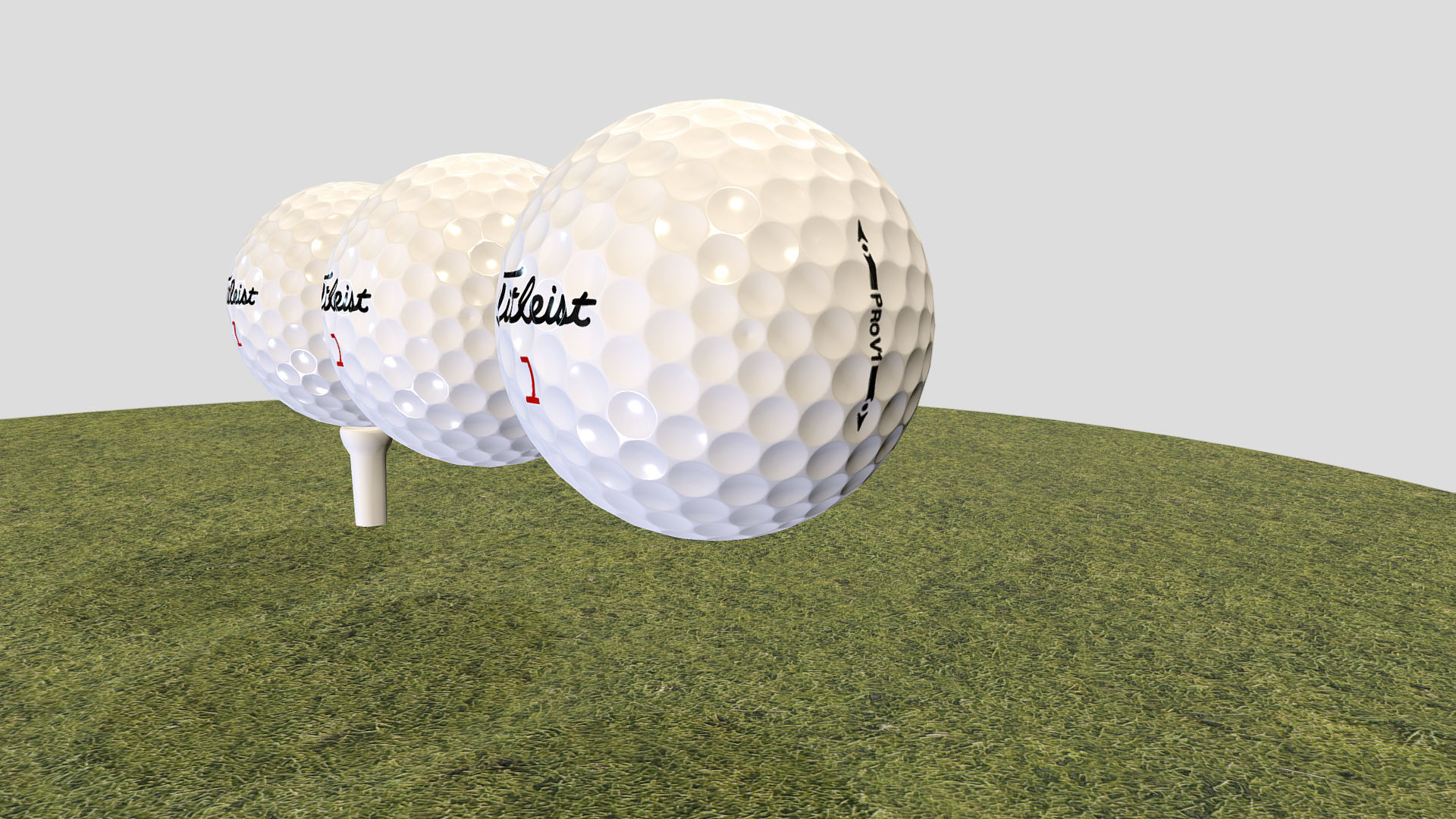 Titleist Golf Ball Low-poly 3D model_7