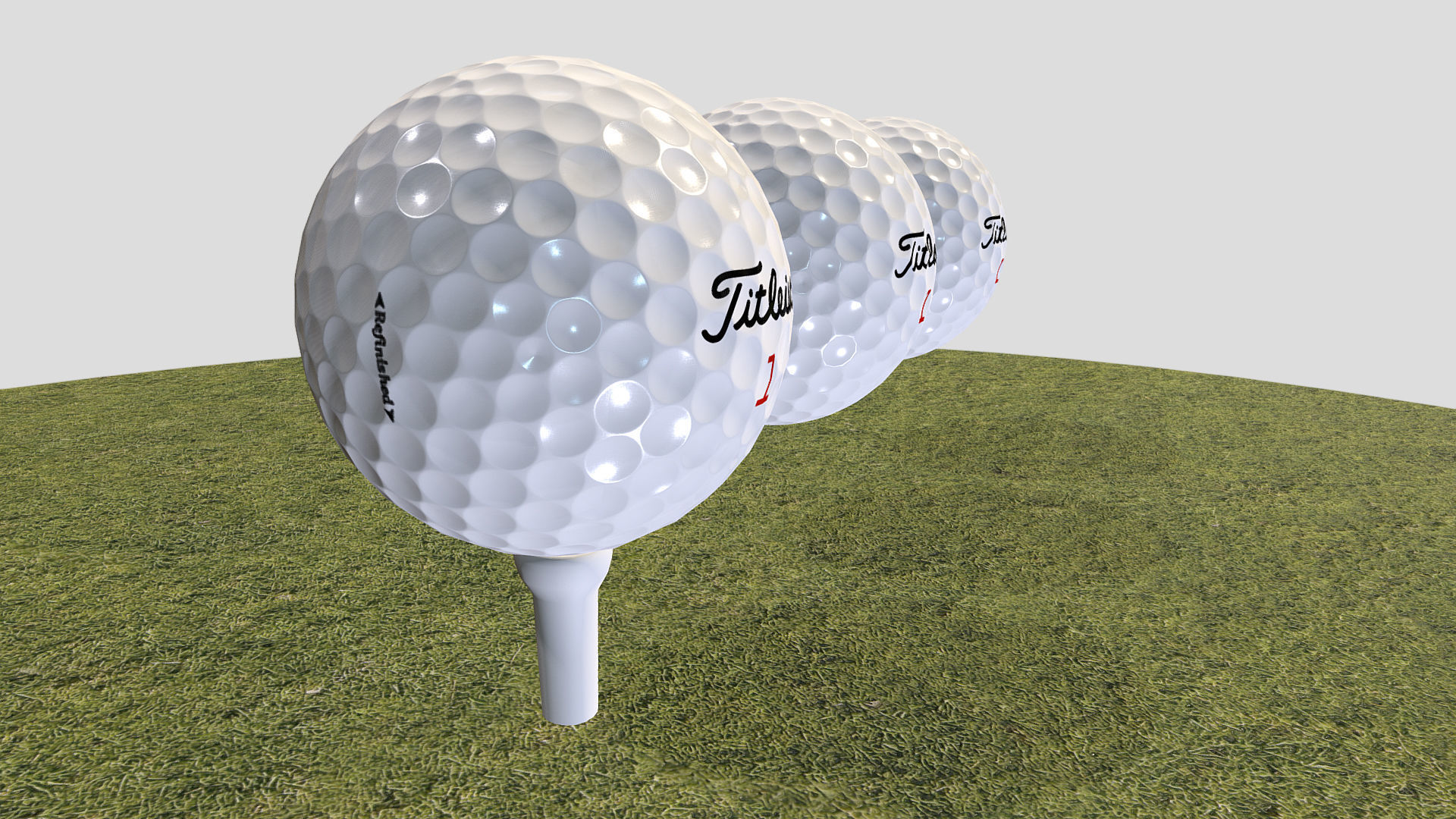 Titleist Golf Ball Low-poly 3D model_6