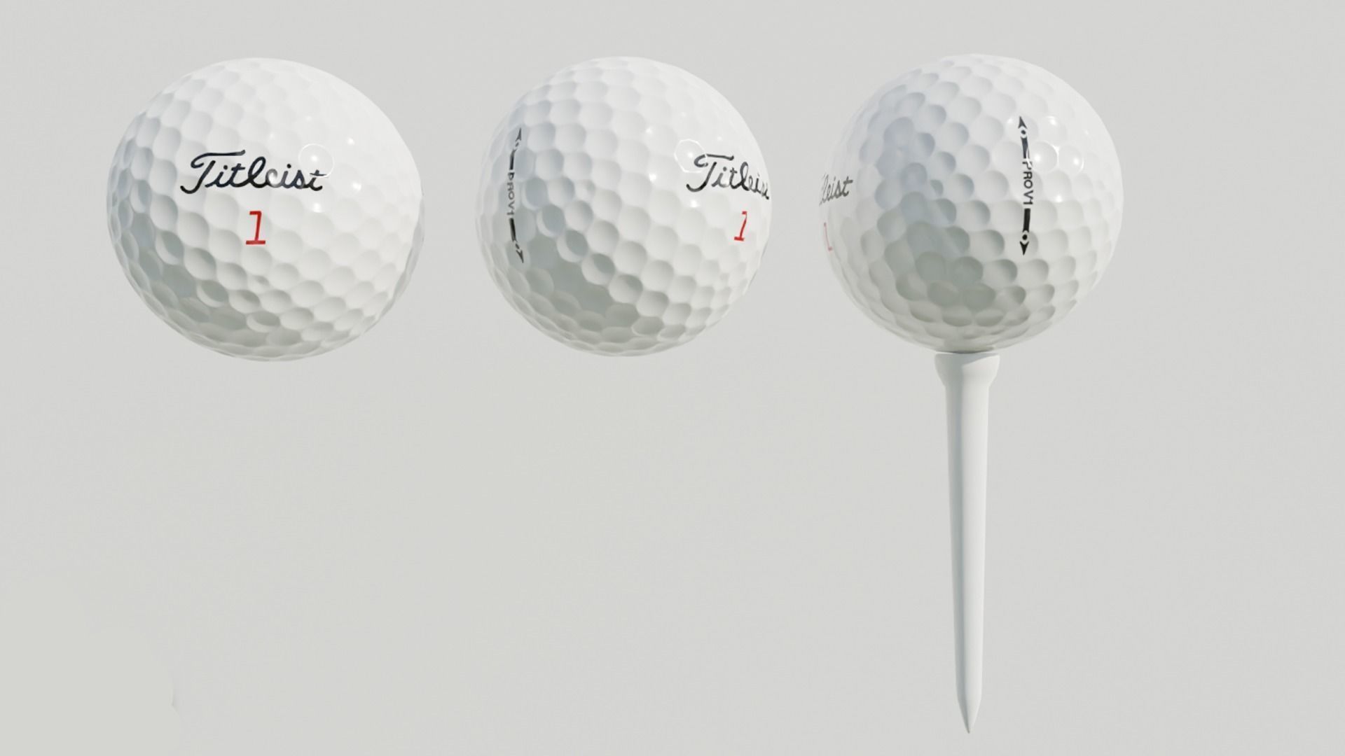 Titleist Golf Ball Low-poly 3D model_2