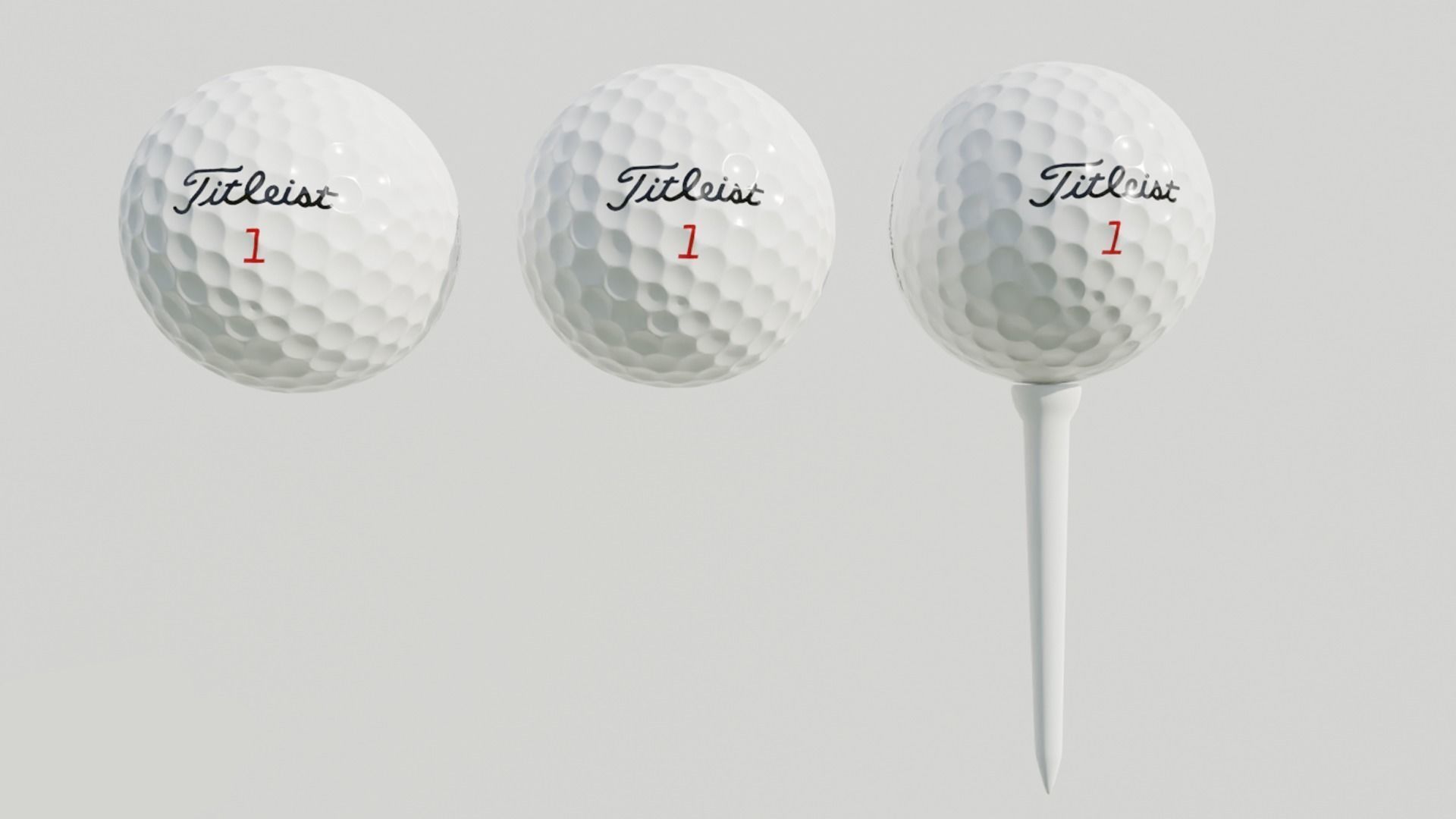 Titleist Golf Ball Low-poly 3D model_1