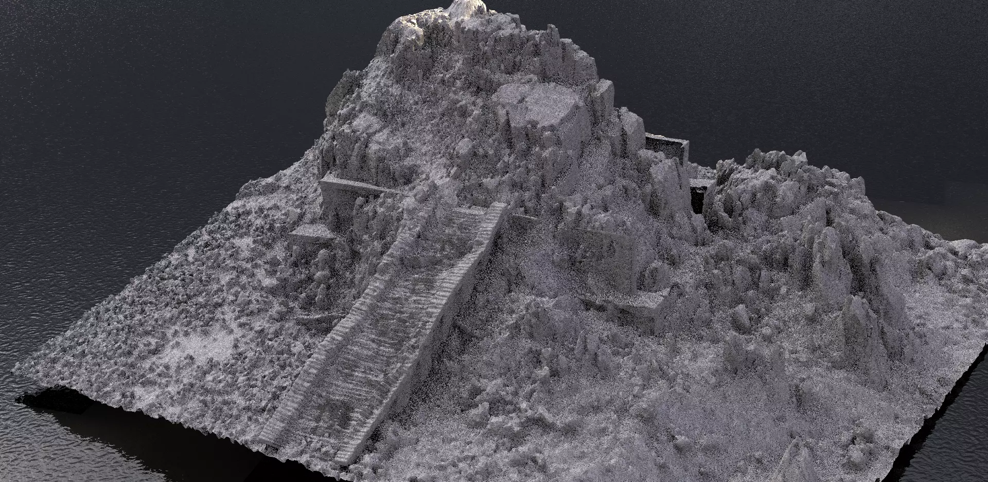 Ziggurat ancient structure 2 3D model_0