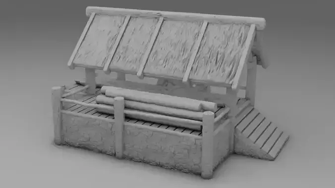 Stylized house for 3d printing 28mm
