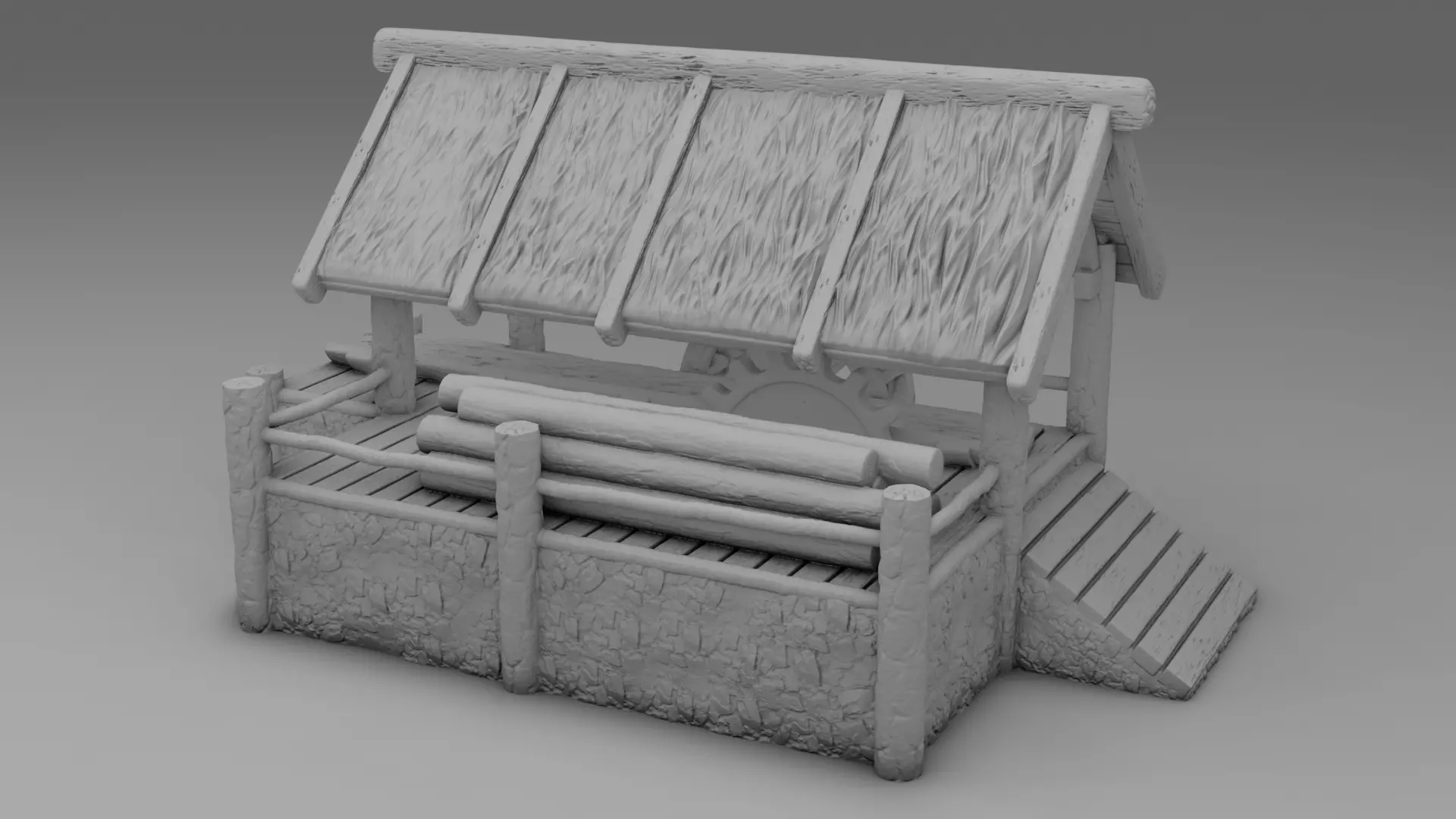 Stylized house for 3d printing 28mm 3D print model_0