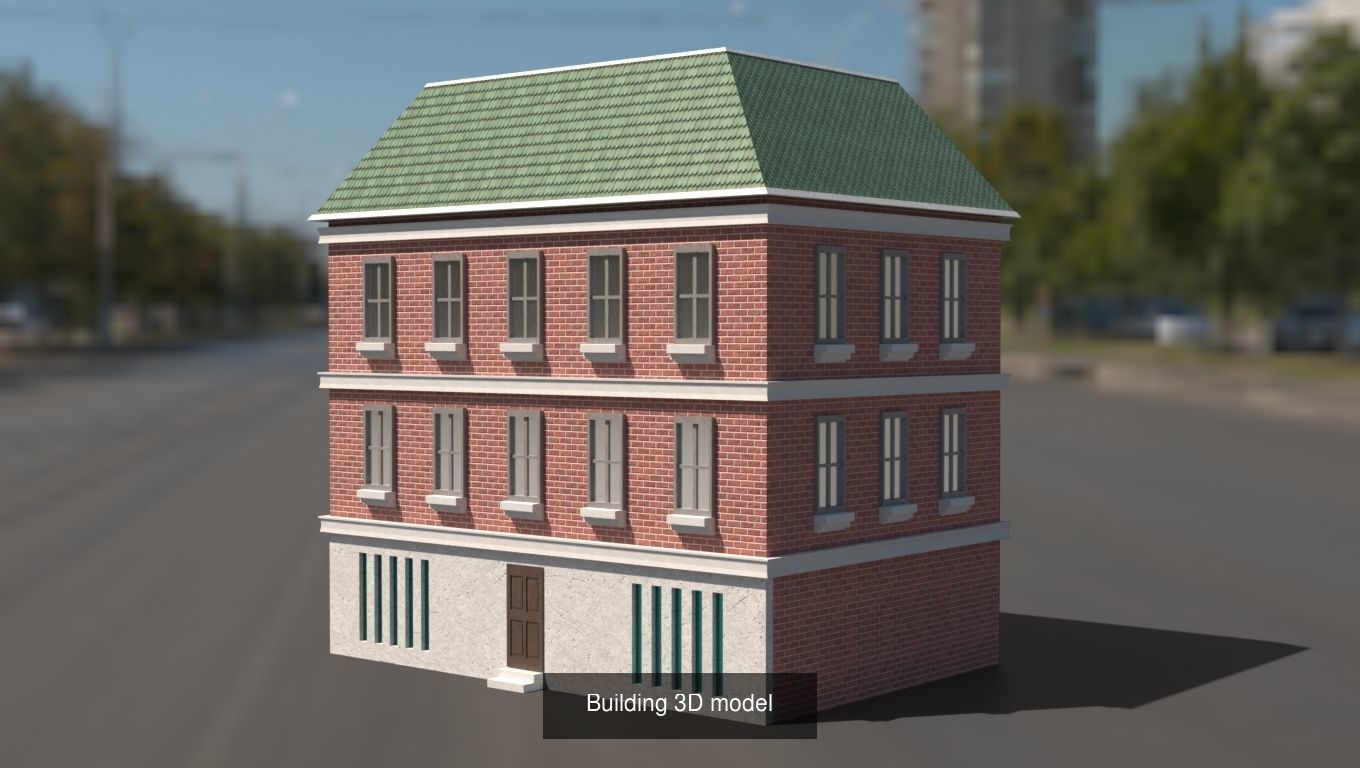 Palace building with solar panels 3D Model Collection_3