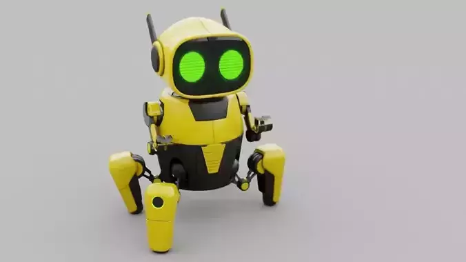 Toy robot rigged - animated character 3D model