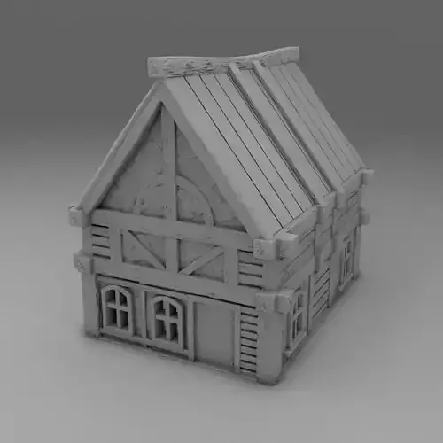 Stylized house for 3d printing 28mm