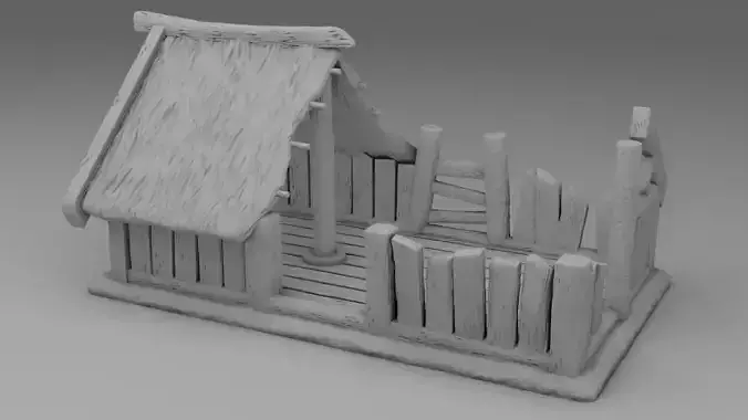 Stylized house for 3d printing 28mm 3D print model
