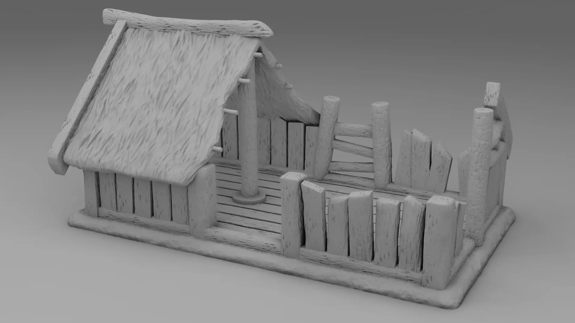 Stylized house for 3d printing 28mm 3D print model