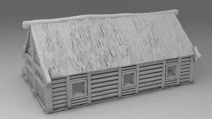 Stylized house for 3d printing 28mm