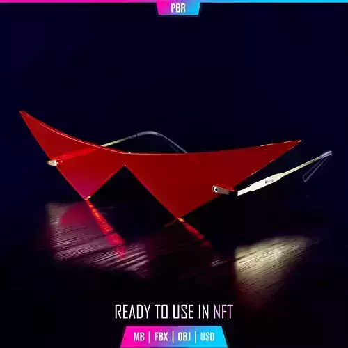 LUXURY CAT TRIANGULAR EYEGLASS - FITS 3D NFTs 3D model