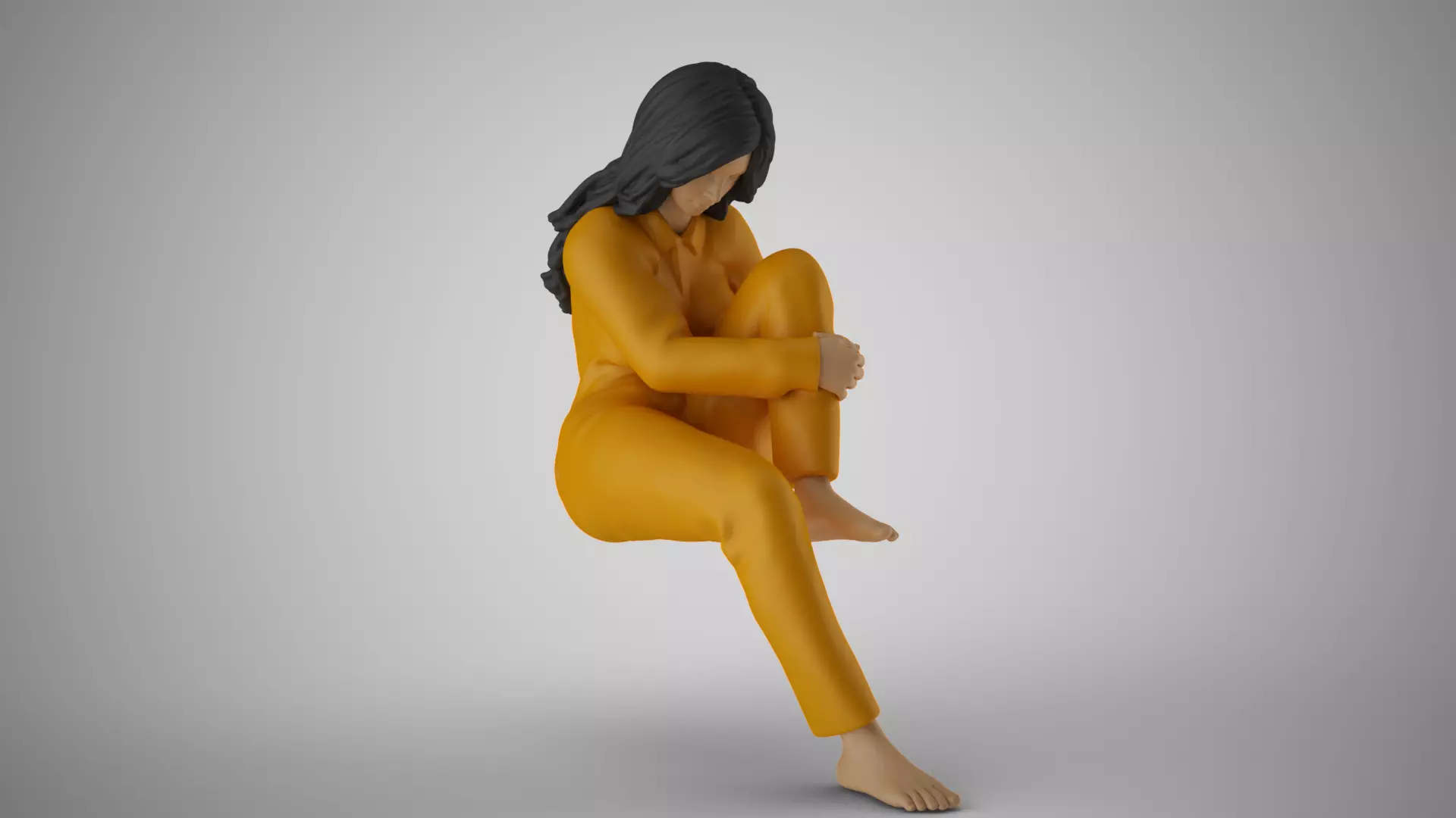 Woman in Deep Thought 3D print model_0