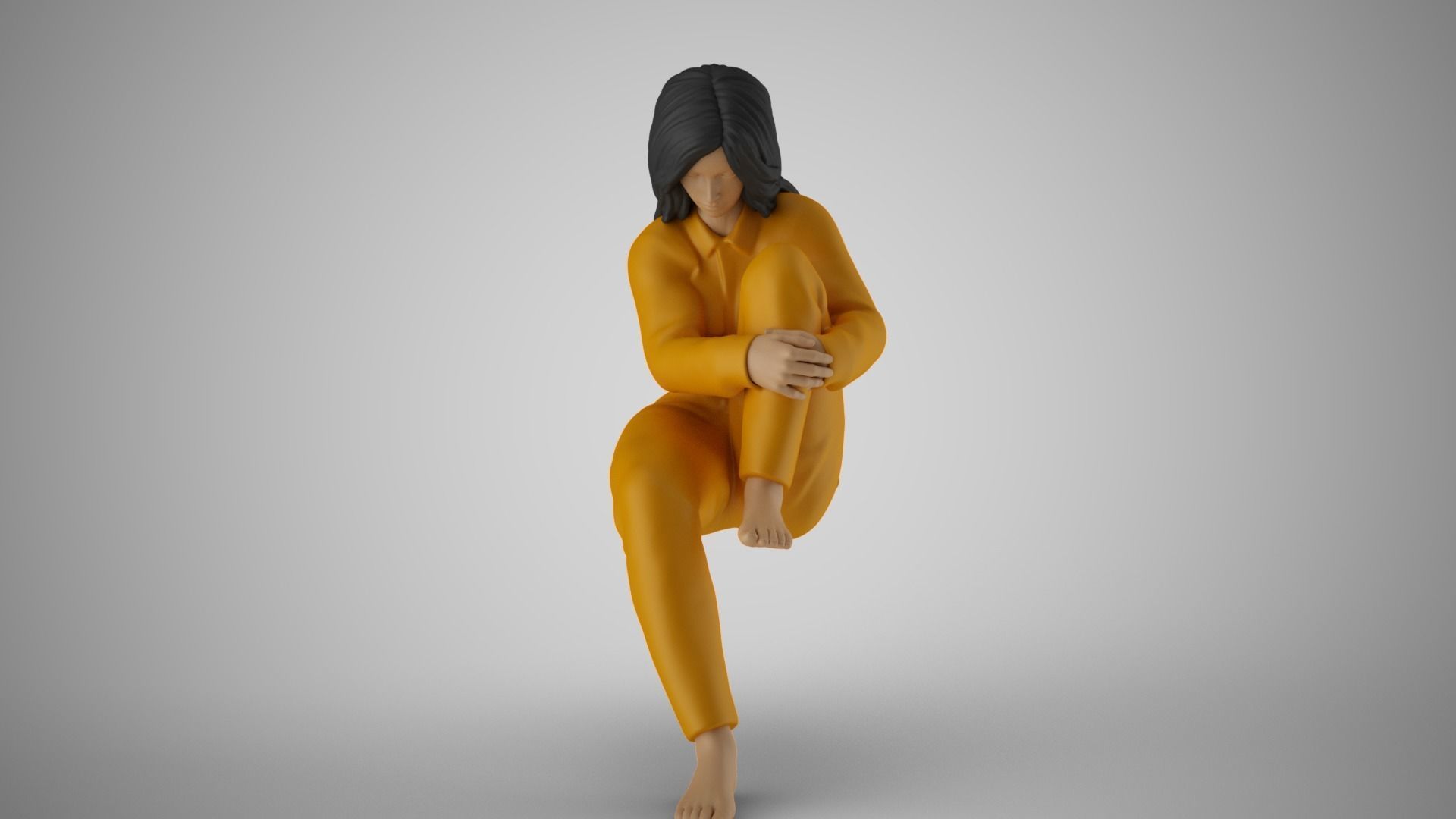 Woman in Deep Thought 3D print model_10