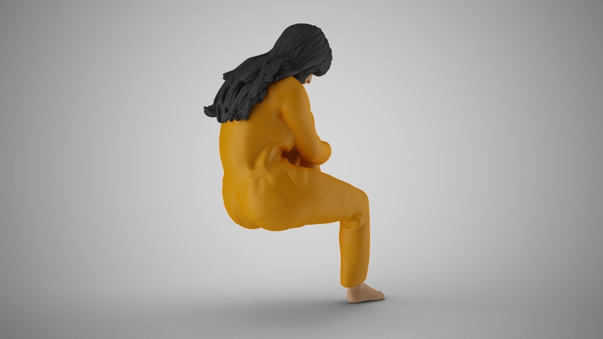 Woman in Deep Thought 3D print model_5