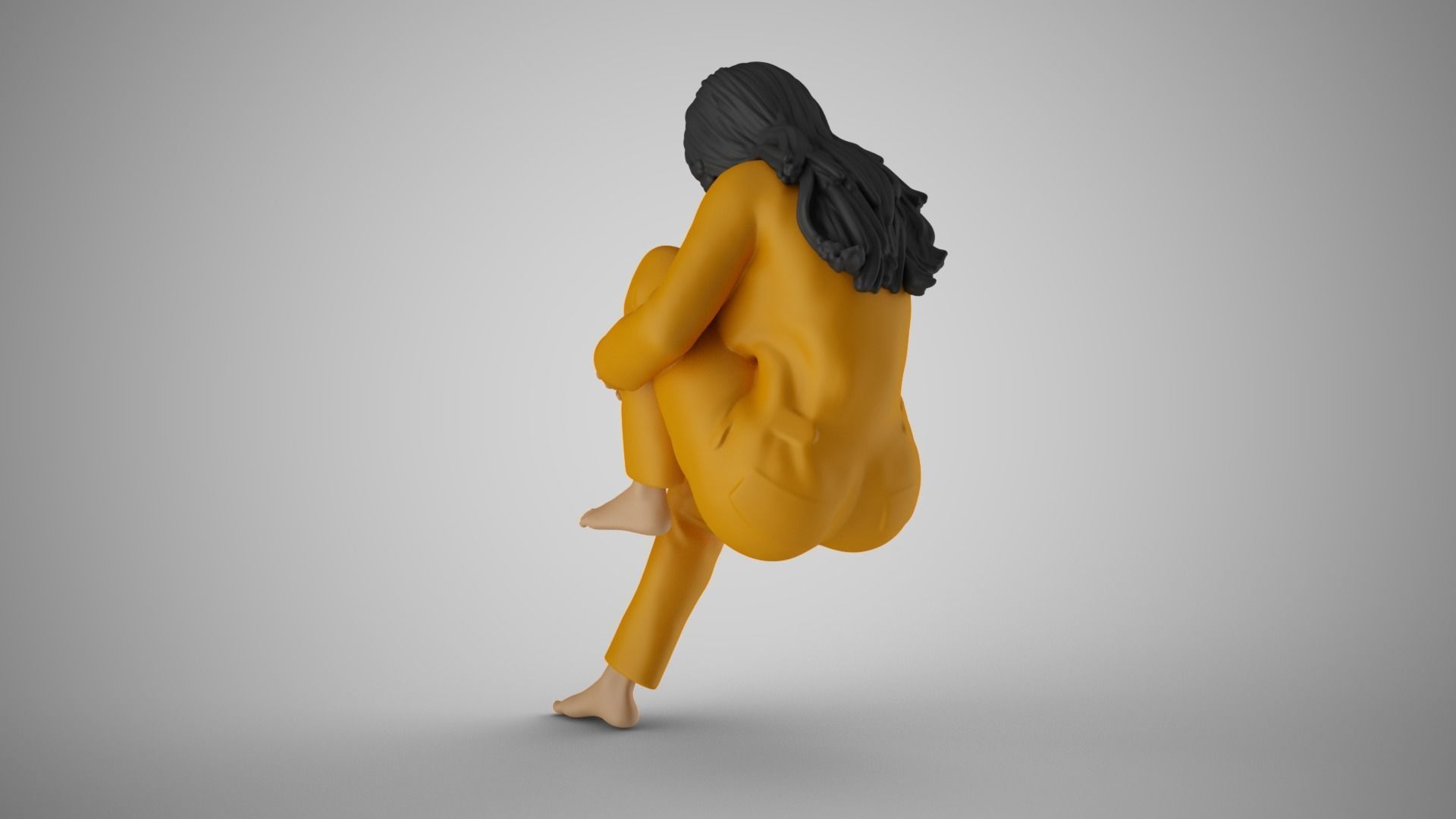 Woman in Deep Thought 3D print model_7