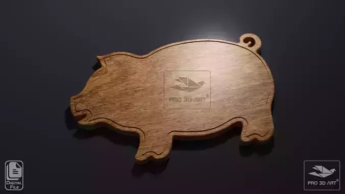 Pig Cutting Board - CNC files for Wood