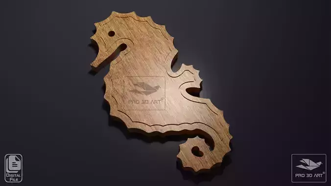 Seahorse Cutting Board - CNC files for Wood