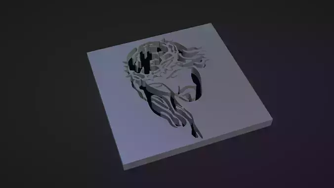 Christ 3d Print head of jesus on piece of paper