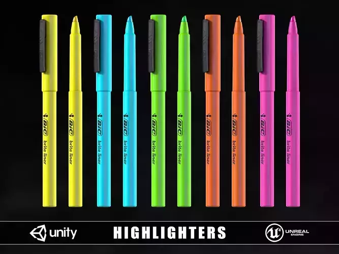 Highlighters Low-poly 3D model