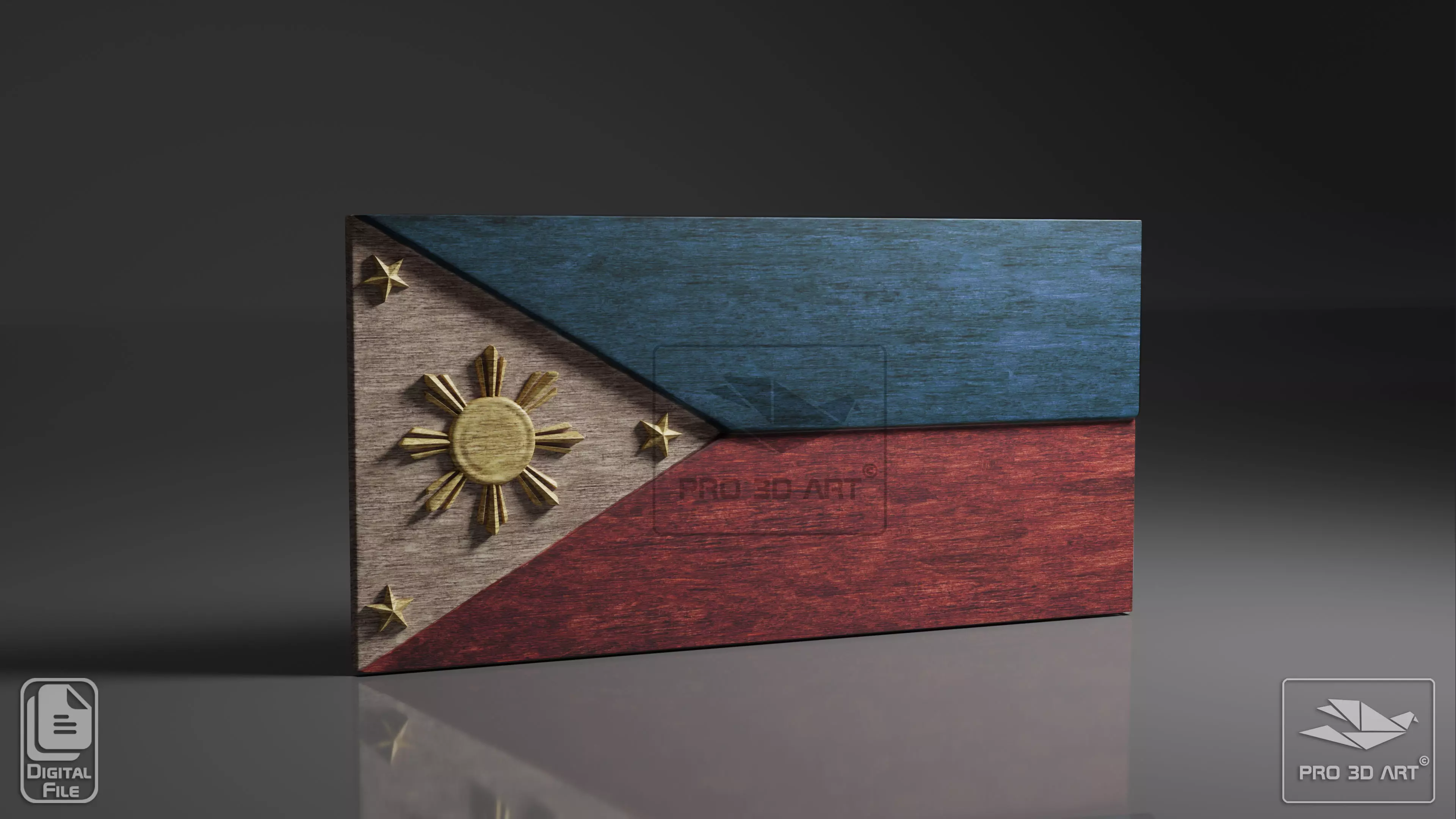 Philippines Flag - CNC Files For Wood 3D model_0