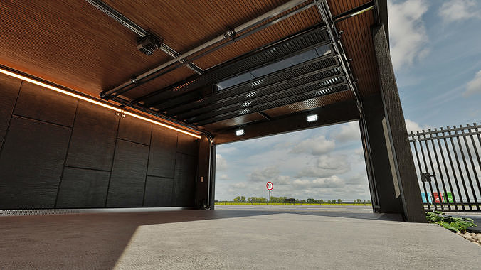 Modern Garage 3D model 2
