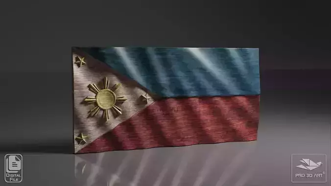 Philippines Wavy Flag - CNC Files For Wood