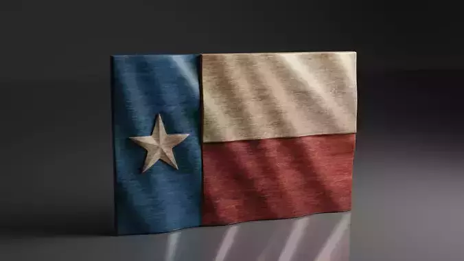 Texas Wavy Flag - CNC Files For Wood - 3D STL Model