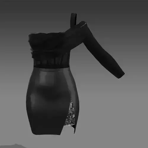 DRESS SHINE BLACK LEATHER SATIN SILK LOOK DRAPED CORSET DRESS 