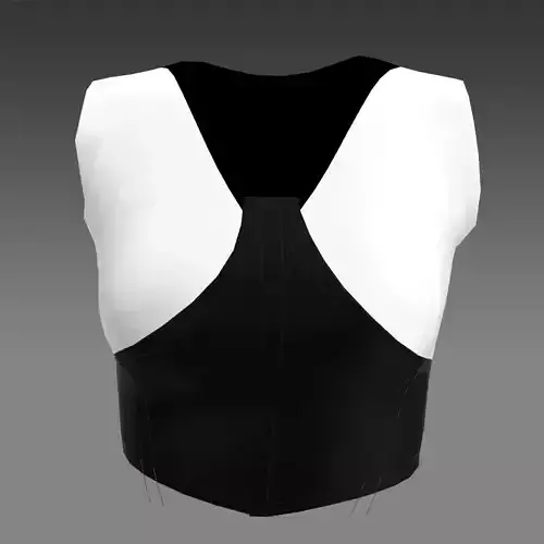 CORSET BLOUSE BLACK AND WHITE COLOR BLOCK MODERN