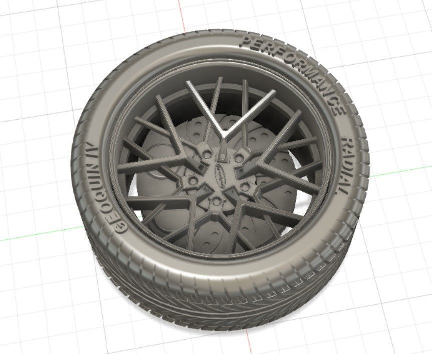 TSW Sebring Wheels with Tires and Brakes for 3D Print 3D print model_16