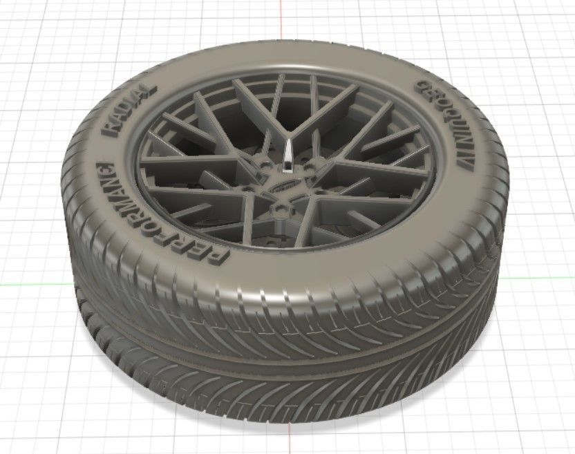 TSW Sebring Wheels with Tires and Brakes for 3D Print 3D print model_11