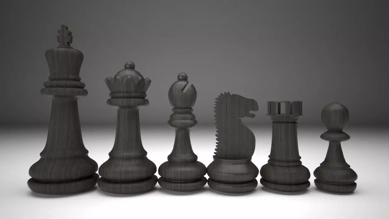 Chess pieces Low-poly 3D model