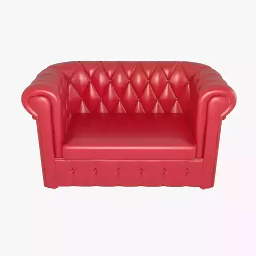 Chesterfield leather loveseat red 